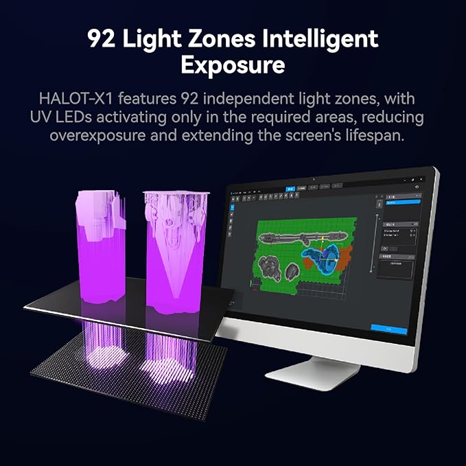 Creality Halot-X1 Combo Resin 3D Printer, 10.1" 16K Mono LCD, 14×19 μm, 170 mm/h High-Speed Printing, Intelligent Resin Management, Fully Assembled Auto Leveling, Large Print Size 8.33*4.66*7.87 in