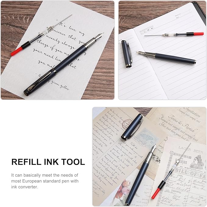 GC QUILL Calligraphy Fountain Pen Set - Includes 5 Nibs, Ink Bottle, Ink Refill Converter and 18 Cartridges, Fancy Pen for Women Men Gift - MU-25