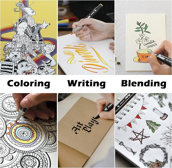 168 Colors Alcohol Markers Set, Dual Tips Blender Art Markers for Drawing, Permanent Sketch Markers for Kids adult coloring, Alcohol Based Markers, Adults Coloring and Artist Illustration.