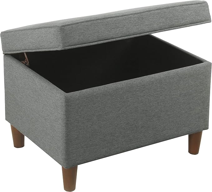 Home Decor | Dinah Collection Modern Storage Ottoman | Ottoman with Storage for Living Room & Bedroom (Grey)