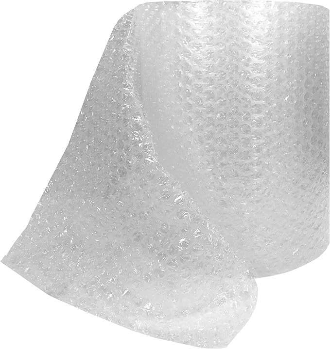 Amazon Basics Perforated Bubble Cushioning Wrap - Medium 5/16", 24-Inch x 100-Foot Long Roll, Clear