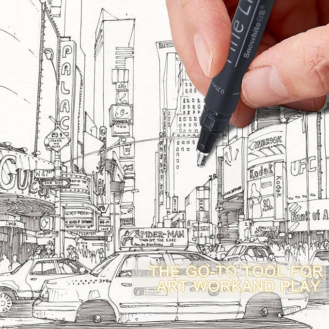 EYEYE Micro Fineliner Pens, Black Drawing Art Pens,12 Archival Pen Waterproof Ink Set Artist Supplies Archival Inking Markers Sketch Outline Pen, Precision Drawing and Sketching Kit