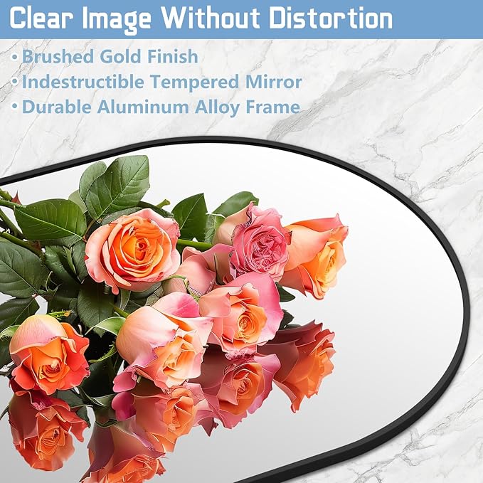 76"X34" Large Arched Floor Mirror Full Length with Stand, Black Hanging or Leaning Standing Full Length Mirror for Bedroom Living Room Gym, Full Body Mirror Wall Mounted, Tempered Glass