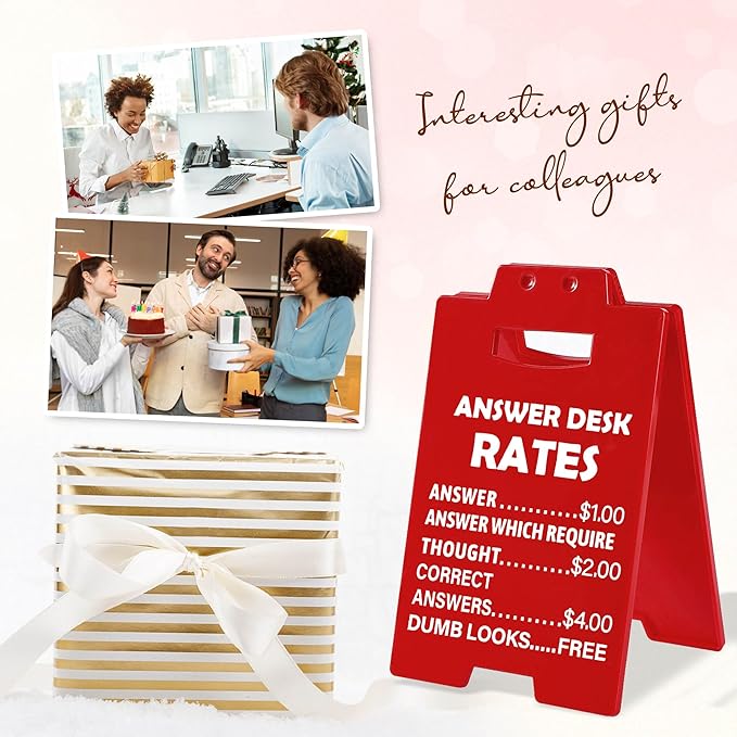 Cool Work Gifts Funny Answer Desk Rates Desk Sign for Men Women Coworker Boss(Answer Desk Rates)