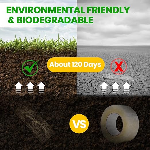 ADHES Heavy Duty Paper Packing Tape Kraft Paper Tape, Eco Friendly & Biodegradable, Writable & Uncoated Brown Packing Tape for Masking, Sealing, and Packaging Use, 2 Inch x 43 Yards, 3 Rolls