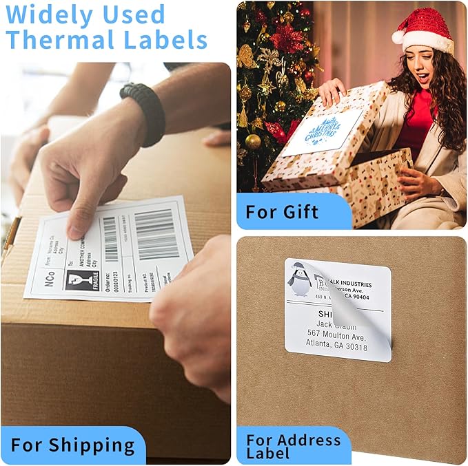 Direct Thermal Label-Shipping Label 4x6-NefLaca Thermal Printer Sticker 4"x6",Compatible with Rollo,Nelko,Zebra. MUNBYN Printer(4 Packs of Total 4000 Labels)