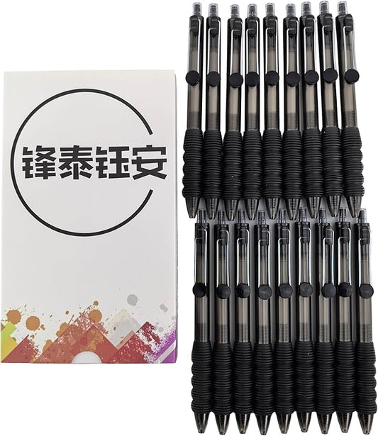 Fengtaiyuan Black Ink, 1.0mm, Retractable Gel Ink Rollerball Pens, Bold Point, Comfortable Grip, Easy Hold, Writting Smooth, 18 Pack (BlackZS10P18)