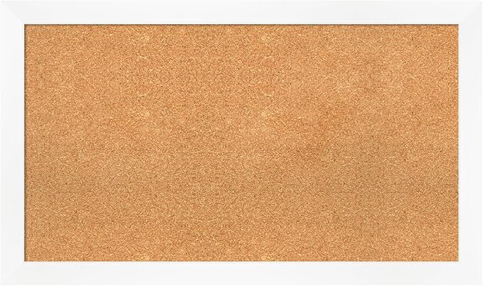 Amanti Art Natural Cork Board for Wall, 23x39 Vision Board with White Frame, Large Corkboard Office Decor for Home Organization, Modern Corkboard Pinboard to Display Items for Home Organization in