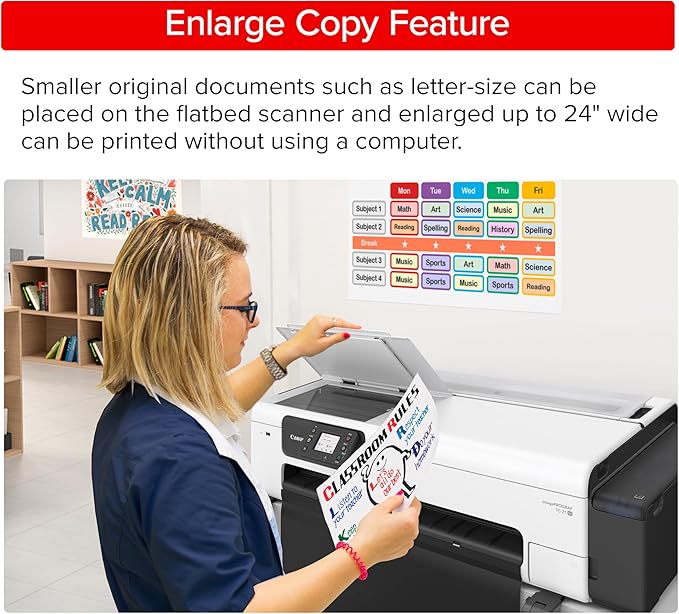 Canon imagePROGRAF TC-21M – Multifunction Printer| 24" Large Format Poster & Plotter Printer - Automatic Roll & Cut Sheet Paper Feeder, USB, Wi-Fi, LAN,White