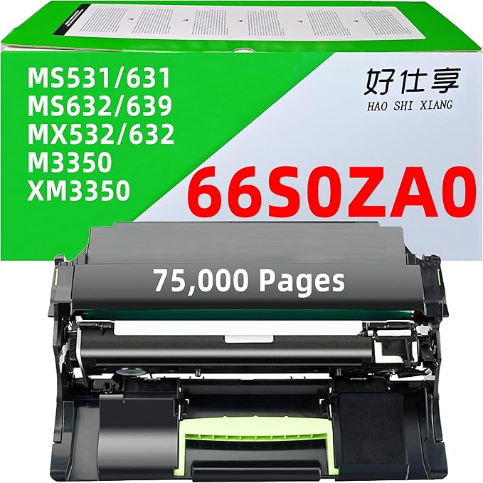 66S0Z00 66S0ZA0 Imaging Unit Drum Unit Remanufactured Compatible with Lexmark MS531 MS631 MS632 MS639 MX532 MX632 XM3350 M3350 MS531dw MS631dw MS632dwe MX532adwe MX632adwe Printer (66S0ZA0-1Pack)