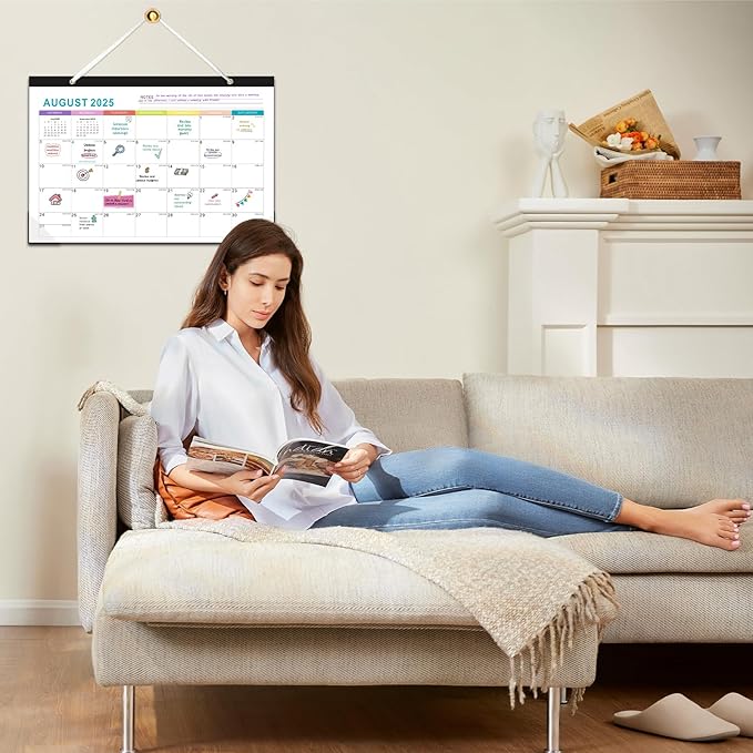 Gannyfer 2025-2026 Desk Calendar, Fridge Calendar Magnet, 18 Monthly Large Yearly Desktop/Wall Calendar, July 2025 - Dec 2026, with Plastic Cover Hanging String Corner Protectors, 17" x 12", Organizers for Office, Home and School (3 Sticker)