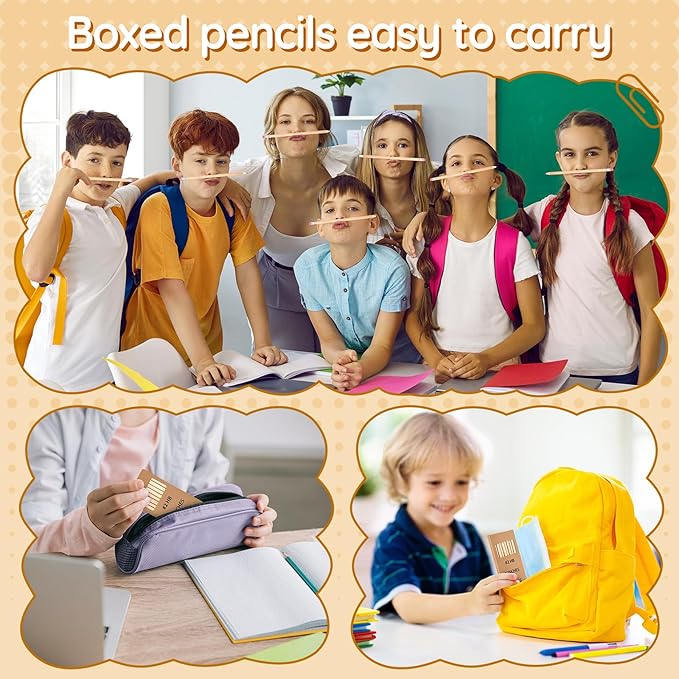 Geyoga 30 Packs of 300 Count #2 Pre Sharpened Pencils Bulk Woodcased for Classroom #2 HB Triangle Shape Pencils with Top Erasers for Teacher Office Back to School Supply(Wood Color)