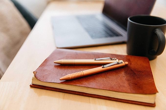 Everyman Grafton Full Click Refillable 0.7mm Ball Point Pen, Gold | Sleek Anodized Aluminum EDC Pen with Deep Grooved Grip | Smooth Writing Pocket Pen for Office, Travel, Gifting & Daily Use