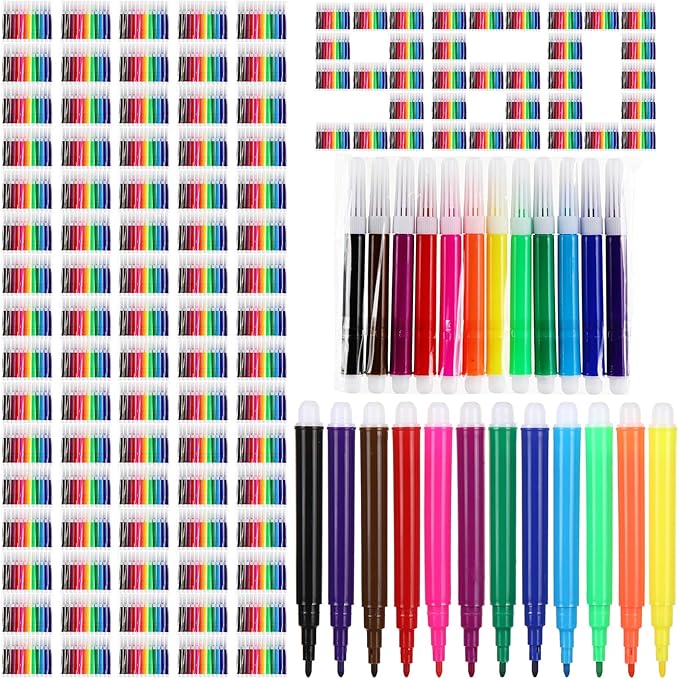 960 Pcs Mini Markers Colored Pen 3.4 Inch Vibrant Colors Portable Short Colored Markers Assorted Multicolor Watercolor Marker Pen for Kids and Adult Glass Office School Supplies (12 Colors)