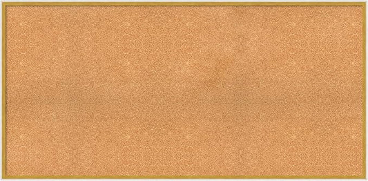Amanti Art Natural Cork Board for Wall, 27x55 Vision Board with White Frame, Oversize Corkboard Office Decor for Home Organization, Modern Corkboard Pinboard to Display Items for Home Organization in