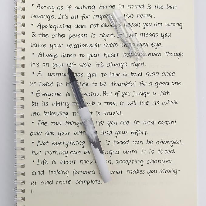 Fengtaiyuan LQB05P6 Straight Liquid Ballpoint Pen - Black Ink, 0.5mm Bullet Head, Smooth Writing, 6 Count (BlackLQB05P6)