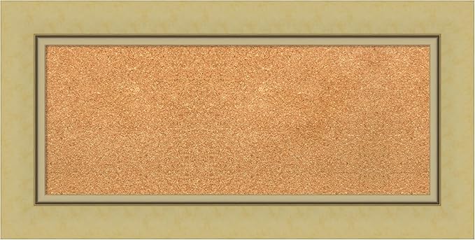 Amanti Art Natural Cork Board for Wall, 18x36 Vision Board with Gold Frame, Medium Corkboard Office Decor for Home Organization, Casual Corkboard Pinboard to Display Items for Home Organization in