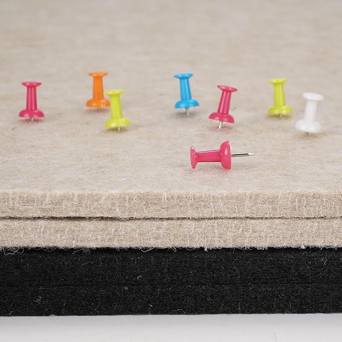 Extra Large Bulletin Board, 96 X 48 inches Cork Board with 30 Pushpin, 8' x 4' Felt Cork Board Notice Pin Board, Self-Adhesive Vision Board Mood Board Foldable Photo Board for Wall - Beige Brown