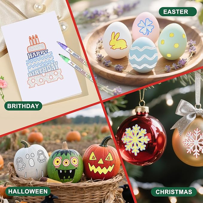 Glitter Markers Paint Pens, Teen Girl Gifts Trendy Stuff 4-16 Year Old, 28 Pack Gold and Silver Shimmer Metallic Markers Arts Crafts Supplies for Kids Ages 6 to 8, 9-12 Birthday Gifts for Tweens