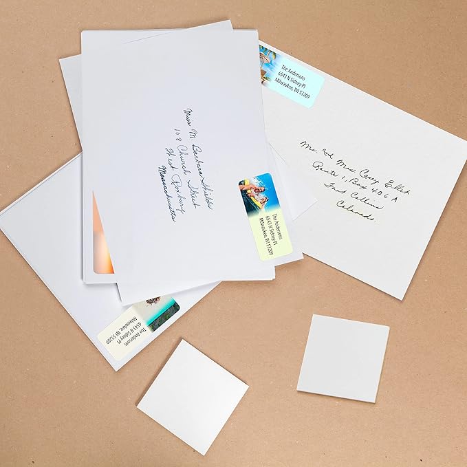 Customized Personalized Address Labels - Made in The USA by Kenco (250 Labels, Tropical Beach)