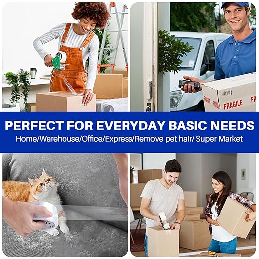 Clear Packing Tape, 24 Rolls Heavy Duty Packaging Tape with Dispensers for Packing Shipping Moving and Sealing, Thicker Packing Tape-2" x 65 Yards Per Roll, 1560 Total Yards