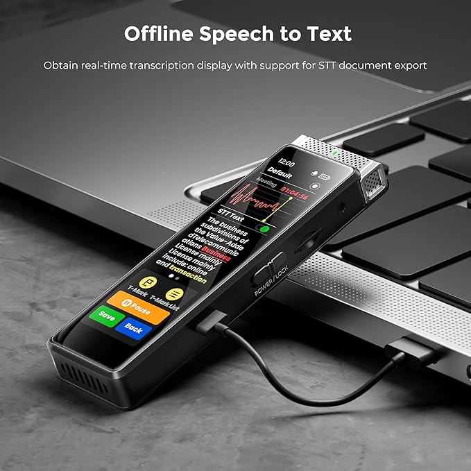 136GB Digital Voice Recorder with Playback, Innioasis R1 Full Touchscreen Voice Recorder with AI Intelligent Transcription and Bluetooth, Voice Activated Sound Audio Recorder Device with Mic (Silver)