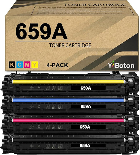 659 659A High Capacity Toner Cartridge Replacement for HP 659A 659X Toner Cartridges W2010A W2011A W2012A W2013A Compatible for Color Enterprise MFP M856DN M856X M776 M776DN M776Z M776ZS Printer