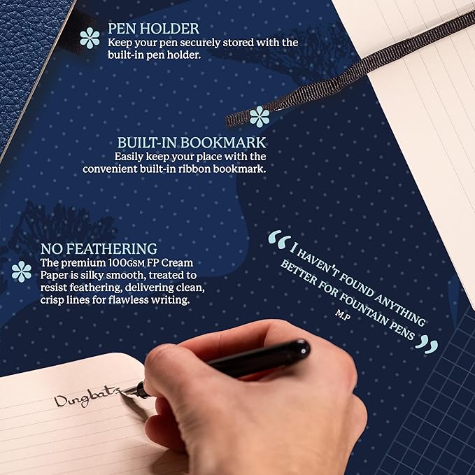 Dingbats* Wildlife Lined Writing Journal Notebook A5 - Vegan Leather Softcover - Ideal for Work, Travel - Pocket, Elastic Closure, & Bookmark