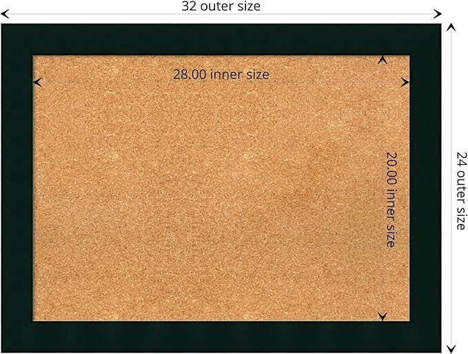 Amanti Art Natural Cork Board for Wall, 24x32 Vision Board with Black Wood Frame, Medium Corkboard Office Decor for Home Organization, Modern Contemporary Corkboard Pinboard to display items for home