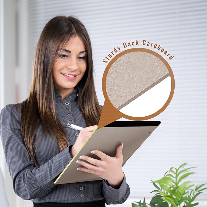 HAUTOCO 8.5 x 11 Legal Pads 12 Pack Yellow Wide Ruled Lined Writing Note Pads Perforated Notepad, 30 Sheets Per Notepad, 3-Hole Punched Paper for School, Office