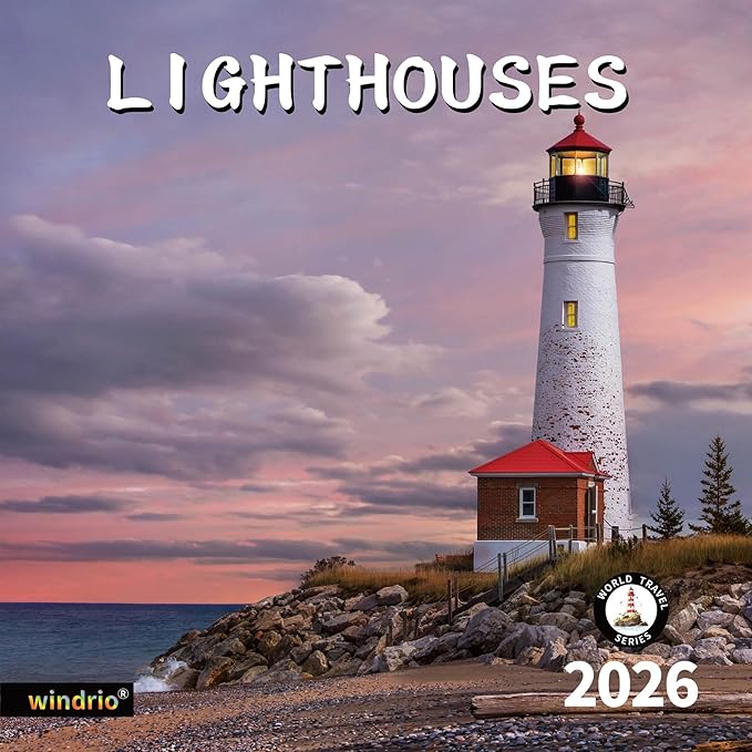 2025 Wall Calendar,Calendar 2026, July 2025 - December 2026, Wall Calendar Lighthouses, 12" x 24" Opened,Full Page Months Thick & Sturdy Paper for Calendar Organizing & Planning