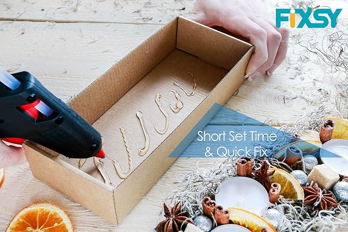 FIXSY Hot Glue Gun Sticks Carton Packaging, Full Size 10" Long x .44" Diameter 7/16 11mm, 5LB Box Glue Stick, Approx. 90 Sticks- Compatible with Most Glue Gun- Best for Carton Manual Packing