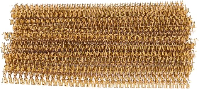 1/2 Inch Wire Cinch Book Binding Gold 3:1 Pitch, 100 Pack Double Loop Metal Spiral for Bindings Fit for School Office Notebook Maker, YolieraArt Office Products Binding Combs 100 Sheet Capacity