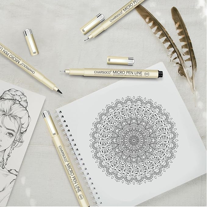 03 Micro Pen, Black Fine Point Pen with Waterproof Archival Ink, 0.38mm Fineliner Ink Pens for Artist Illustration, Sketching, Anime, Manga, Technical Drawing and Scrapbooking