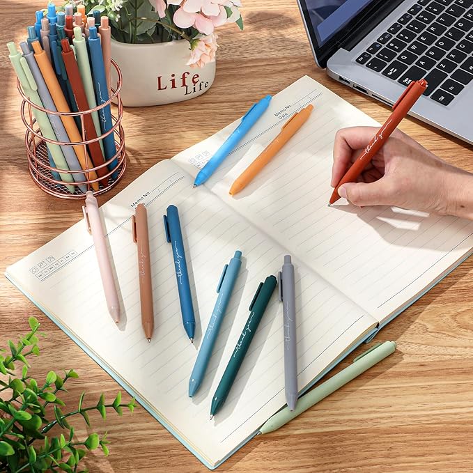 100pcs Thank You Pens Bulk Cute Multicolor Ballpoint Pen for Men Women Server Accessories Employee Holiday Appreciation Gifts for Teacher Office Back to School Party Favor (Morandi)