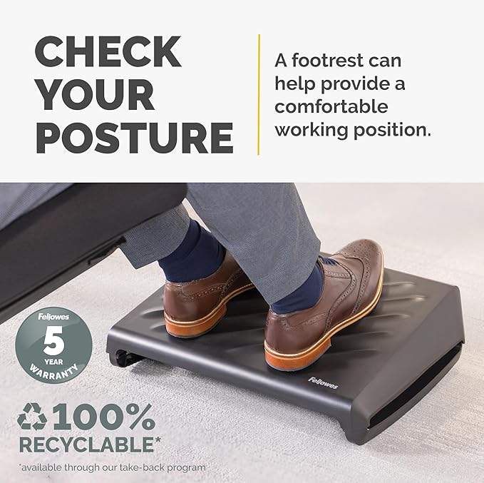 Fellowes Breyta Ergonomic Adjustable Foot Rest Black