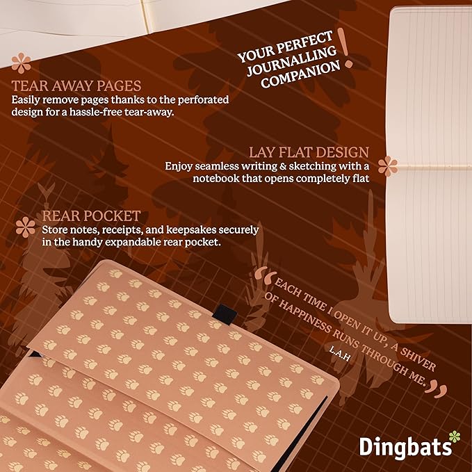 Dingbats A5 Wildlife Ruled Notebook Journal - Premium Vegan Leather Softcover Executive Journal for Women & Men - Work, Note Taking, Writing & Travel