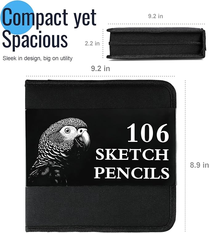 Cool Bank 106 Pack Art Supplies Sketching Kit with 3-Color Sketch Book, Coloring Book, Drawing Pencils with Graphite Colored Charcoal Watercolor & Metallic Pencils, Art Kit Gifts for Artist Adults Kid