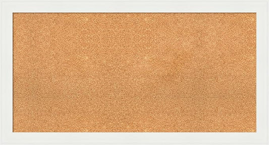Amanti Art Natural Cork Board for Wall, 23x43 Vision Board with White Frame, Large Corkboard Office Decor for Home Organization, Casual Corkboard Pinboard to Display Items for Home Organization in