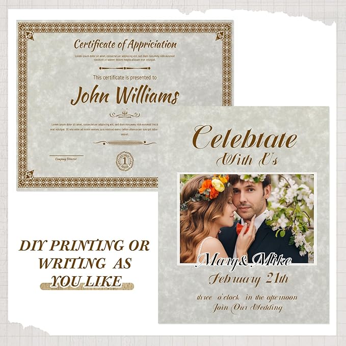 Epakh 200 Pcs Old Age Parchment Paper 8.5 x 11 Inch Standard Letter Vintage Colored Old Parchment Semblance Double Side Printing Paper (Dove Gray)