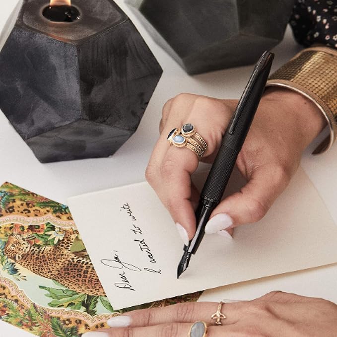 Cross ATX Refillable Fountain Presented in a Luxury Gift Box - Medium Point, Black Ink, Sandblasted Titanium Gray