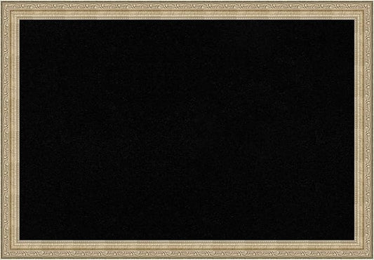 Amanti Art Black Cork Board for Wall, 18x26 Vision Board with Champagne Frame, Medium Corkboard Office Decor for Home Organization, Traditional Corkboard Pinboard to display items for home