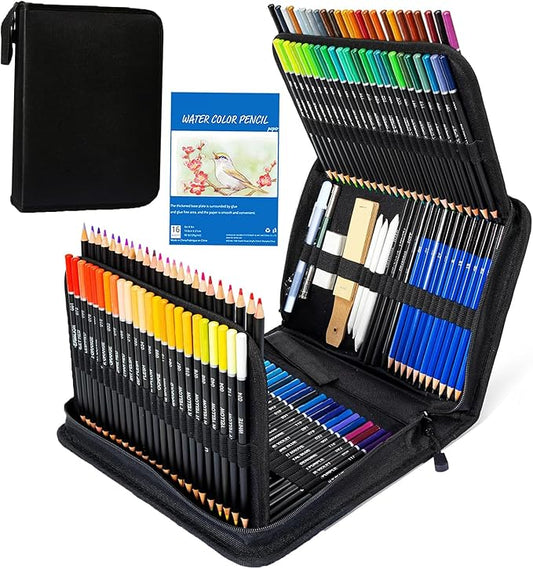 146Pcs Drawing and Sketching Colored Pencils Set, Art Supplies Include Sketch Charcoal Colored Metallic Watercolor Graphite Mark Pencils, Professional Drawing kit and Sketchbook for Artists Adult
