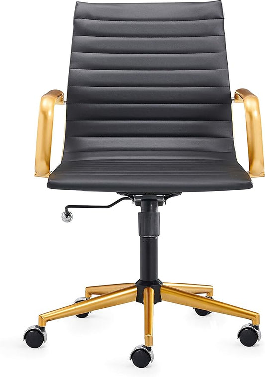 Chair, Desk Computer Chair ，with Armrests ，Ergonomic Office Chair for Home and Office, 17.32 x 22.83 x 35.43 inches, Multiple Colors (Gold Black)