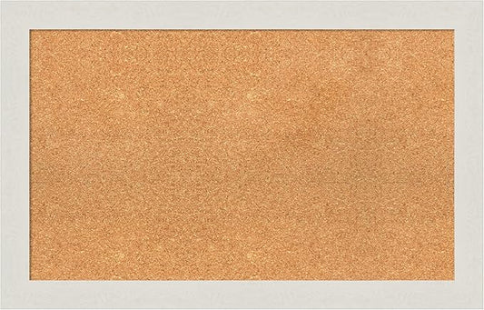 Amanti Art Natural Cork Board for Wall, 21x33 Vision Board with White Frame, Medium Corkboard Office Decor for Home Organization, Country Rustic Corkboard Pinboard to Display Items for Home