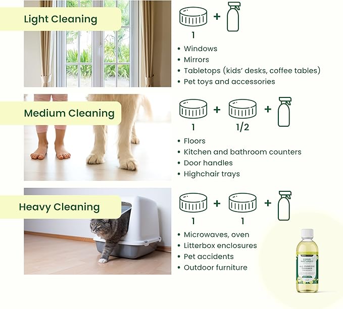 Good Natured Brand All-Purpose Cleaner Concentrate | Multi-Surface Cleaner | Natural Lemon Essential Oil | Multipurpose Cleaner Concentrate All Surfaces | Lemon Love | 16oz makes 256oz