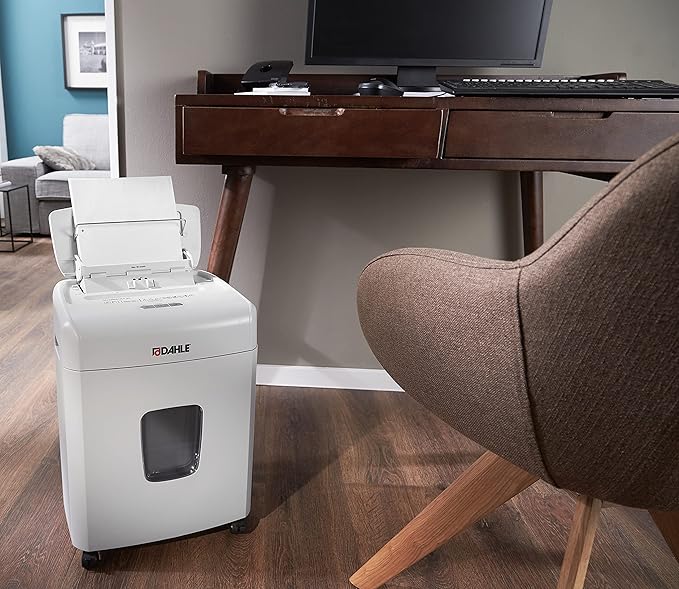 Dahle ShredMATIC SM 90 Auto-Feed Paper Shredder, Cross Cut, 90 Sheet Feed Tray, German Engineered, Jam Protection, Oil Free, SmartPower, P-4 Security, Shreds Staples/Paper Clips/Credit Cards