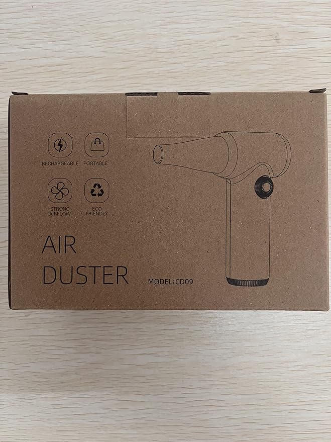 ATEngeus Compressed Air Duster, Stepless Speed Electric Air Duster, 100500RPM Cordless Air Duster with LED Light, Rechargeable Air Blower Replaces Canned Air, Keyboard Cleaner for Laptop, PC