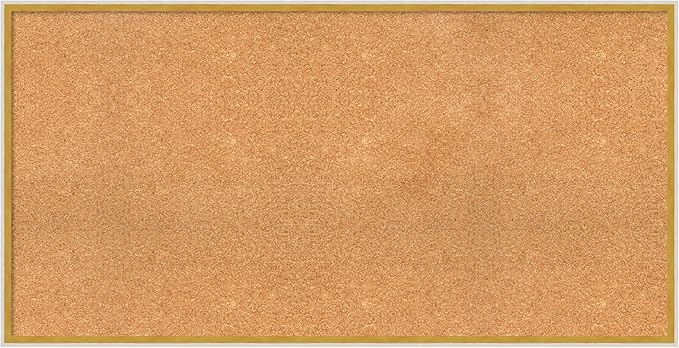 Amanti Art Natural Cork Board for Wall, 25x49 Vision Board with White Frame, Oversize Corkboard Office Decor for Home Organization, Modern Corkboard Pinboard to Display Items for Home Organization in