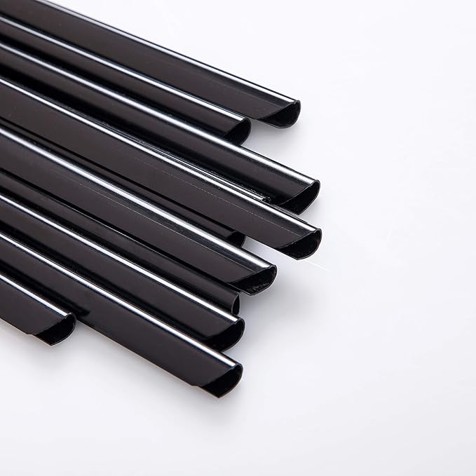 BNC Slide and Grip Binding Bars, 1/4 Inches, Black Color, Letter Size Pack of 100, 30 to 40 Sheet Capacity, Round Corner (1/4 Inches, Black)